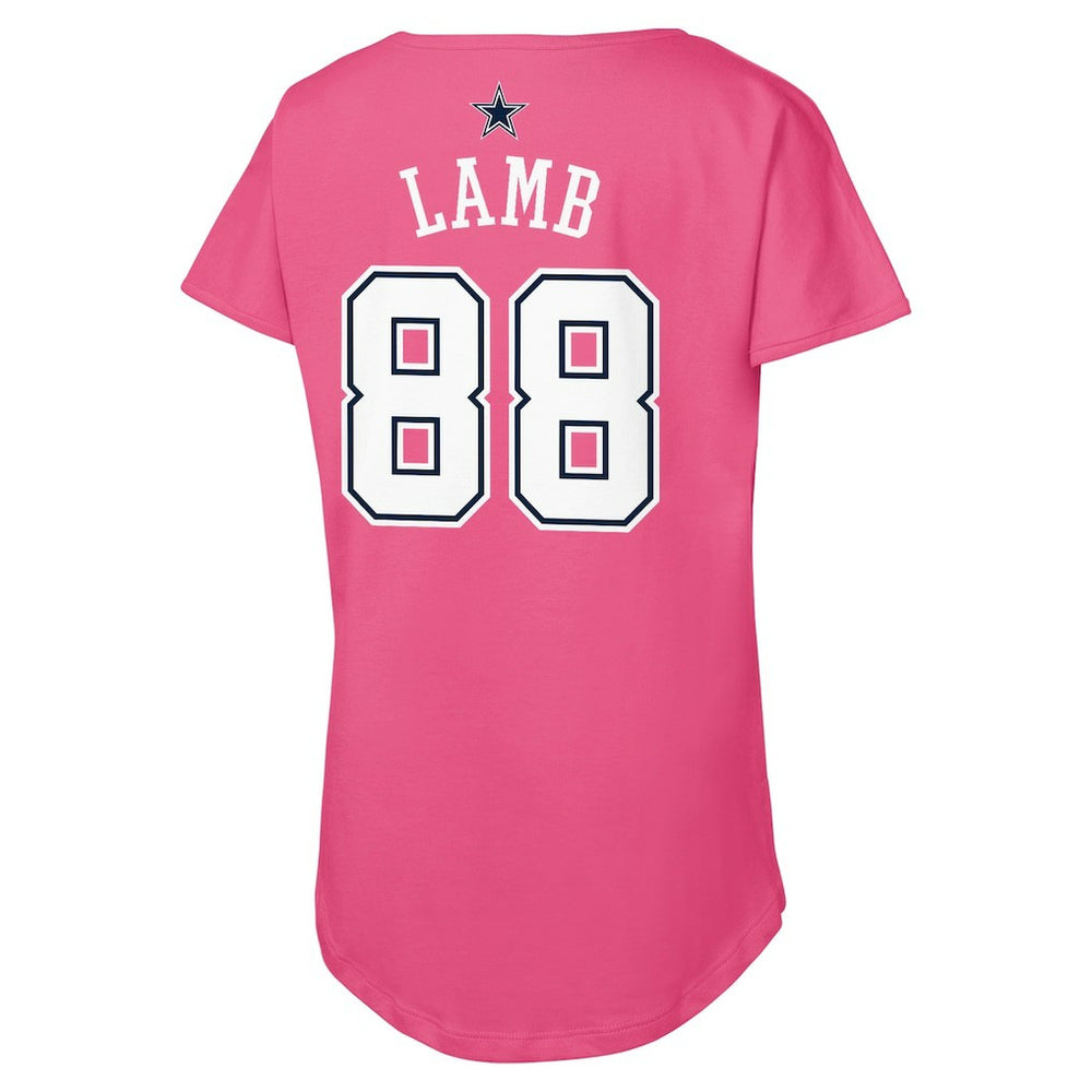 CeeDee Lamb  Girls Youth Player Name & Number T-Shirt - Dallas Cowboys T-shirts