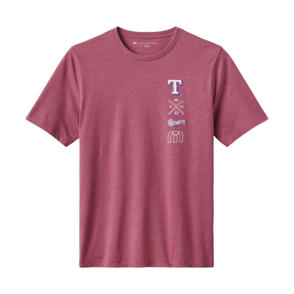 Heather Red Texas Rangers TravisMathew Sunset Slam 2.0 T-Shirt