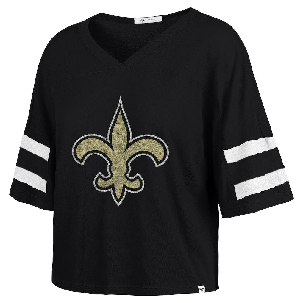'47 Women's Premier Scout Cropped V-Neck T-Shirt - New Orleans Saints T-shirts