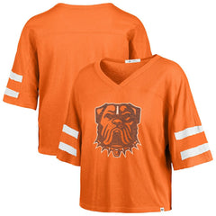 '47 Women's Premier Scout Cropped V-Neck T-Shirt - Cleveland Browns T-shirts