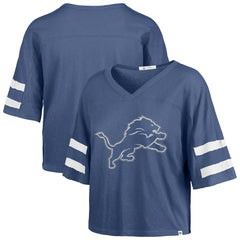 '47 Women's Premier Scout Cropped V-Neck T-Shirt - Detroit Lions T-shirts
