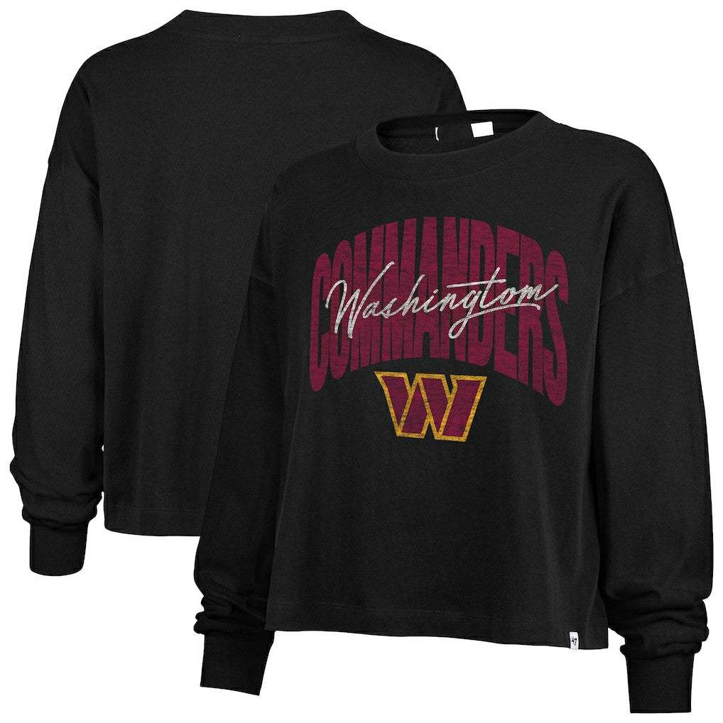 '47 Women's Muse Sydney Long Sleeve Cropped T-Shirt - Washington Commanders T-shirts