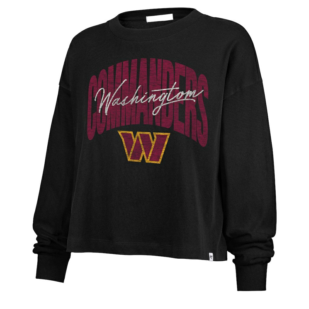 '47 Women's Muse Sydney Long Sleeve Cropped T-Shirt - Washington Commanders T-shirts