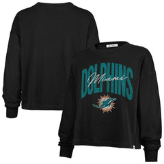 '47 Women's Muse Sydney Long Sleeve Cropped T-Shirt - Miami Dolphins T-shirts