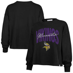 '47 Women's Muse Sydney Long Sleeve Cropped T-Shirt - Minnesota Vikings T-shirts