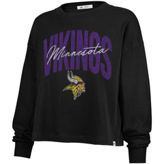 '47 Women's Muse Sydney Long Sleeve Cropped T-Shirt - Minnesota Vikings T-shirts