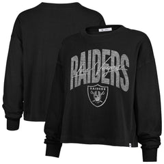 '47 Women's Muse Sydney Long Sleeve Cropped T-Shirt - Las Vegas Raiders T-shirts