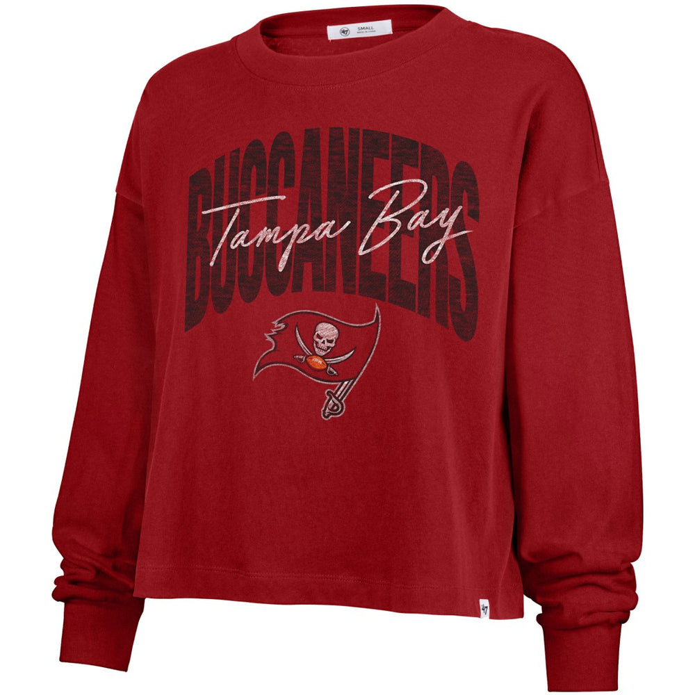 '47 Women's Muse Sydney Long Sleeve Cropped T-Shirt - Tampa Bay Buccaneers T-shirts