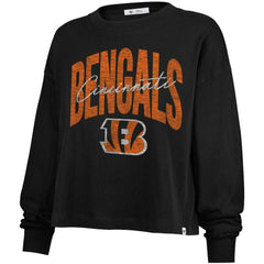 '47 Women's Muse Sydney Long Sleeve Cropped T-Shirt - Cincinnati Bengals T-shirts