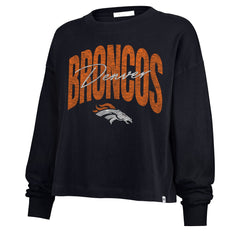 '47 Women's Muse Sydney Long Sleeve Cropped T-Shirt - Denver Broncos T-shirts