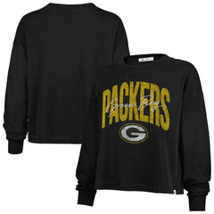 '47 Women's Muse Sydney Long Sleeve Cropped T-Shirt - Green Bay Packers T-shirts