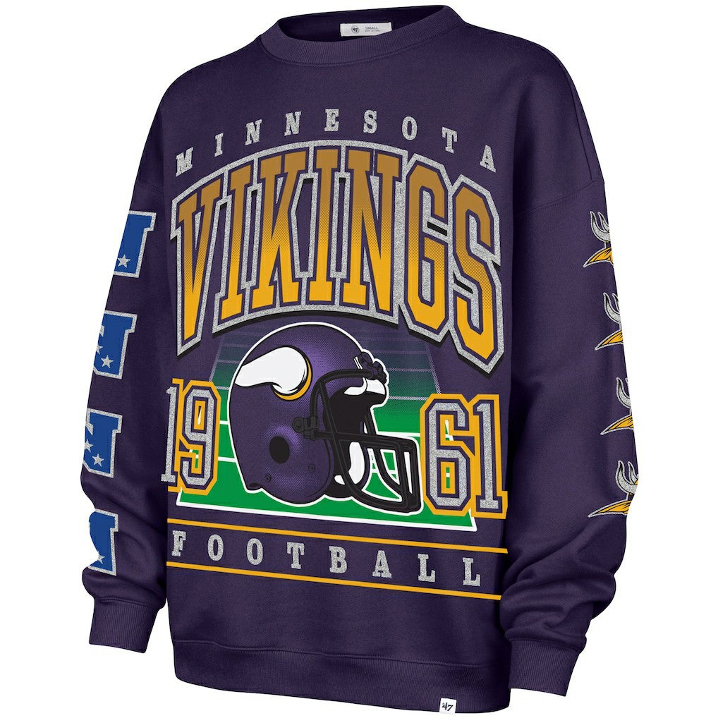 '47 Women's Go Big Oversized Pullover Sweatshirt - Minnesota Vikings Pullover