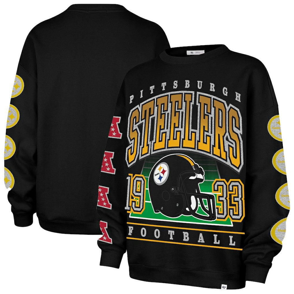'47 Women's Go Big Oversized Pullover Sweatshirt - Pittsburgh Steelers Pullover