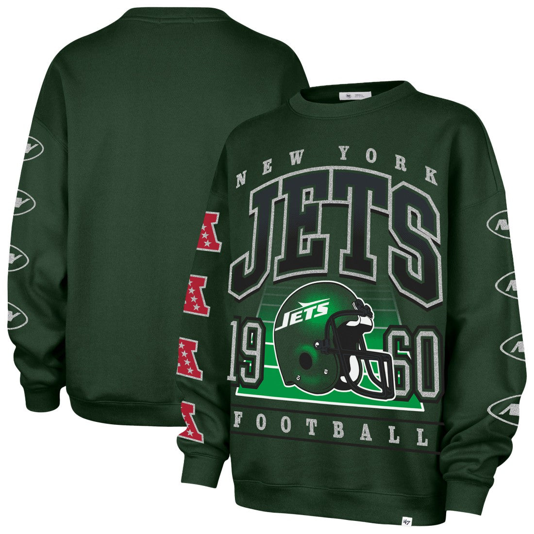 '47 Women's Go Big Oversized Pullover Sweatshirt - New York Jets Pullover
