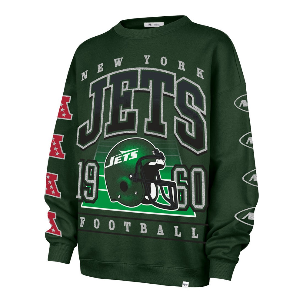'47 Women's Go Big Oversized Pullover Sweatshirt - New York Jets Pullover