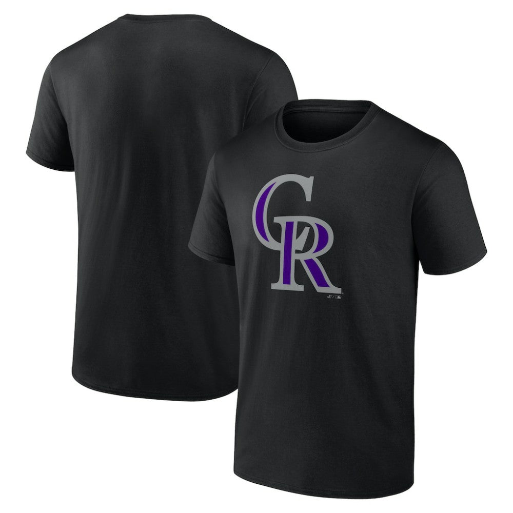 Black Colorado Rockies Profile Big & Tall Primary Logo T-Shirt