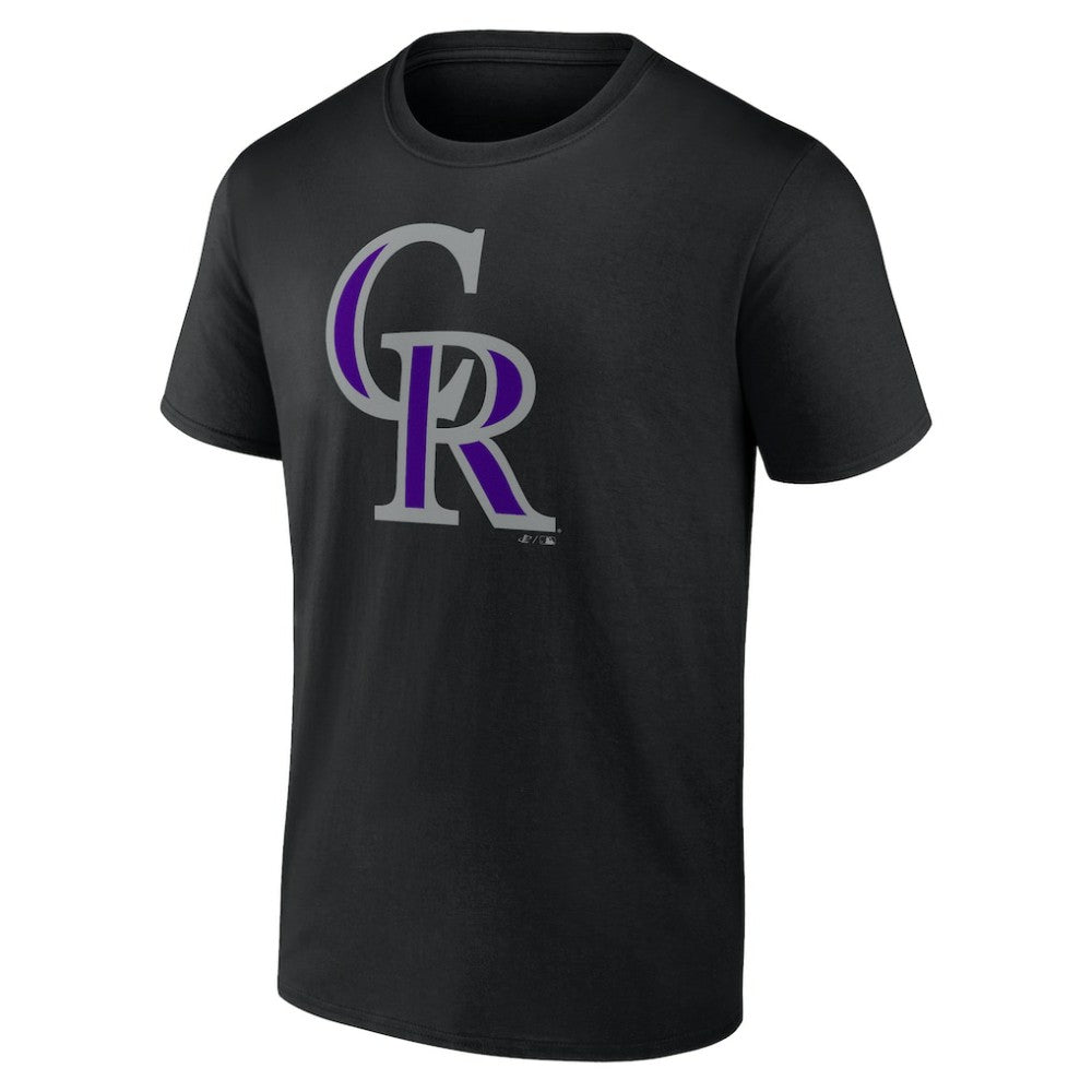 Black Colorado Rockies Profile Big & Tall Primary Logo T-Shirt