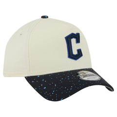 Cream Cleveland Guardians New Era Speckle A-Frame 9FORTY Adjustable Hat