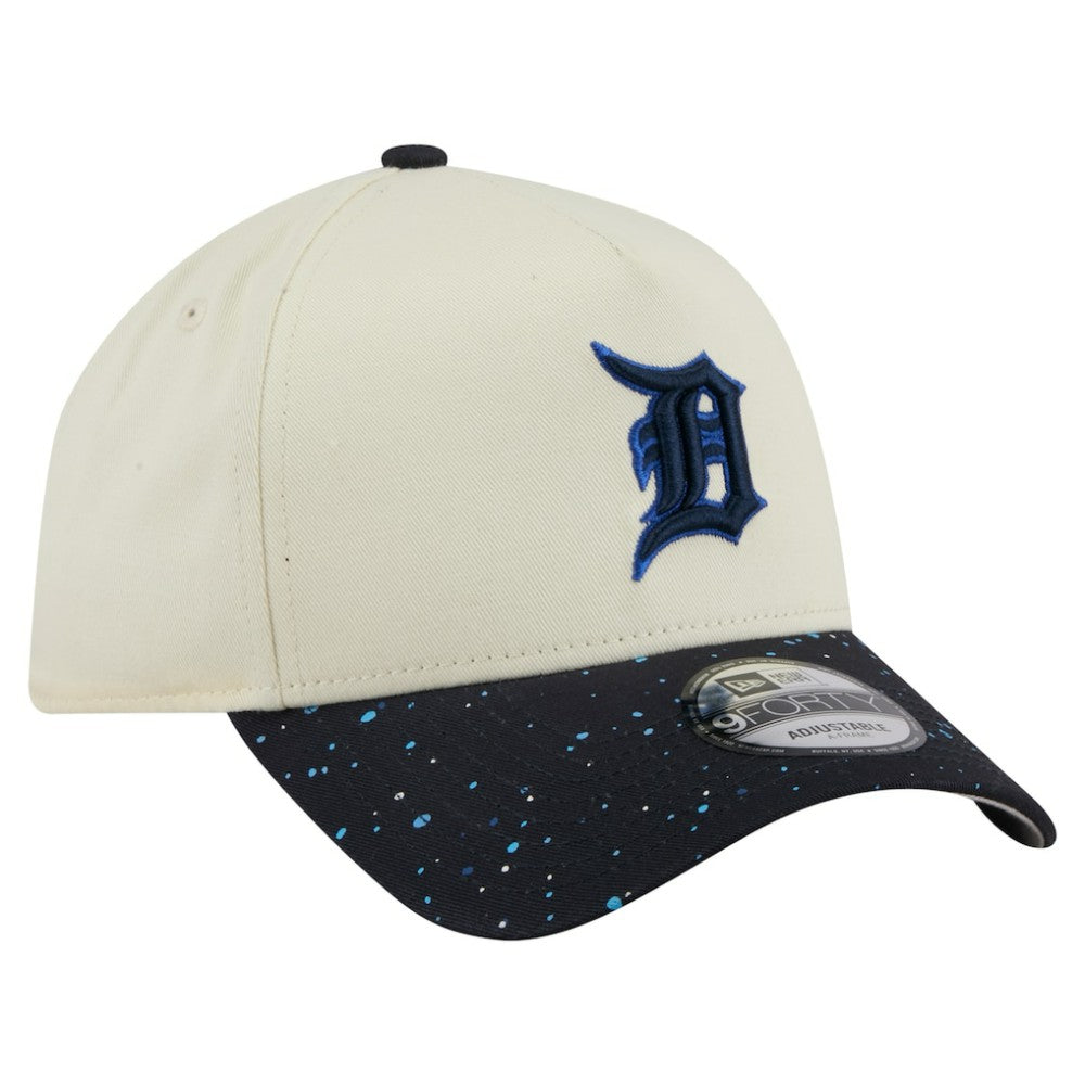 Cream Detroit Tigers New Era Speckle A-Frame 9FORTY Adjustable Hat