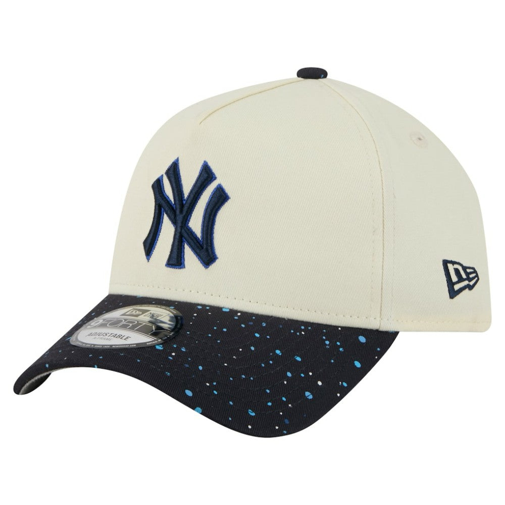 Cream New York Yankees New Era Speckle A-Frame 9FORTY Adjustable Hat
