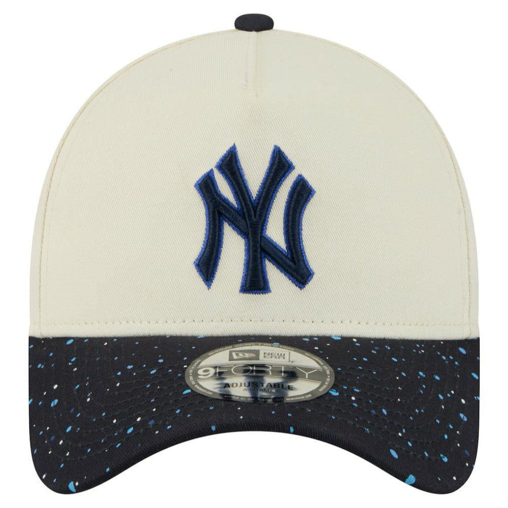 Cream New York Yankees New Era Speckle A-Frame 9FORTY Adjustable Hat