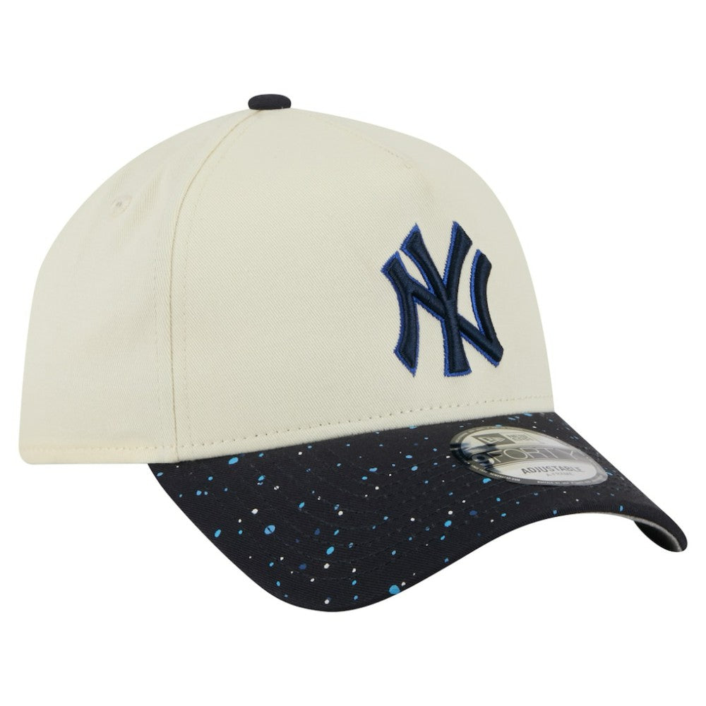 Cream New York Yankees New Era Speckle A-Frame 9FORTY Adjustable Hat