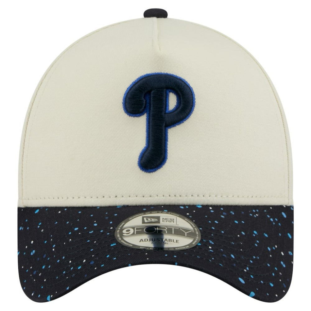 Cream Philadelphia Phillies New Era Speckle A-Frame 9FORTY Adjustable Hat