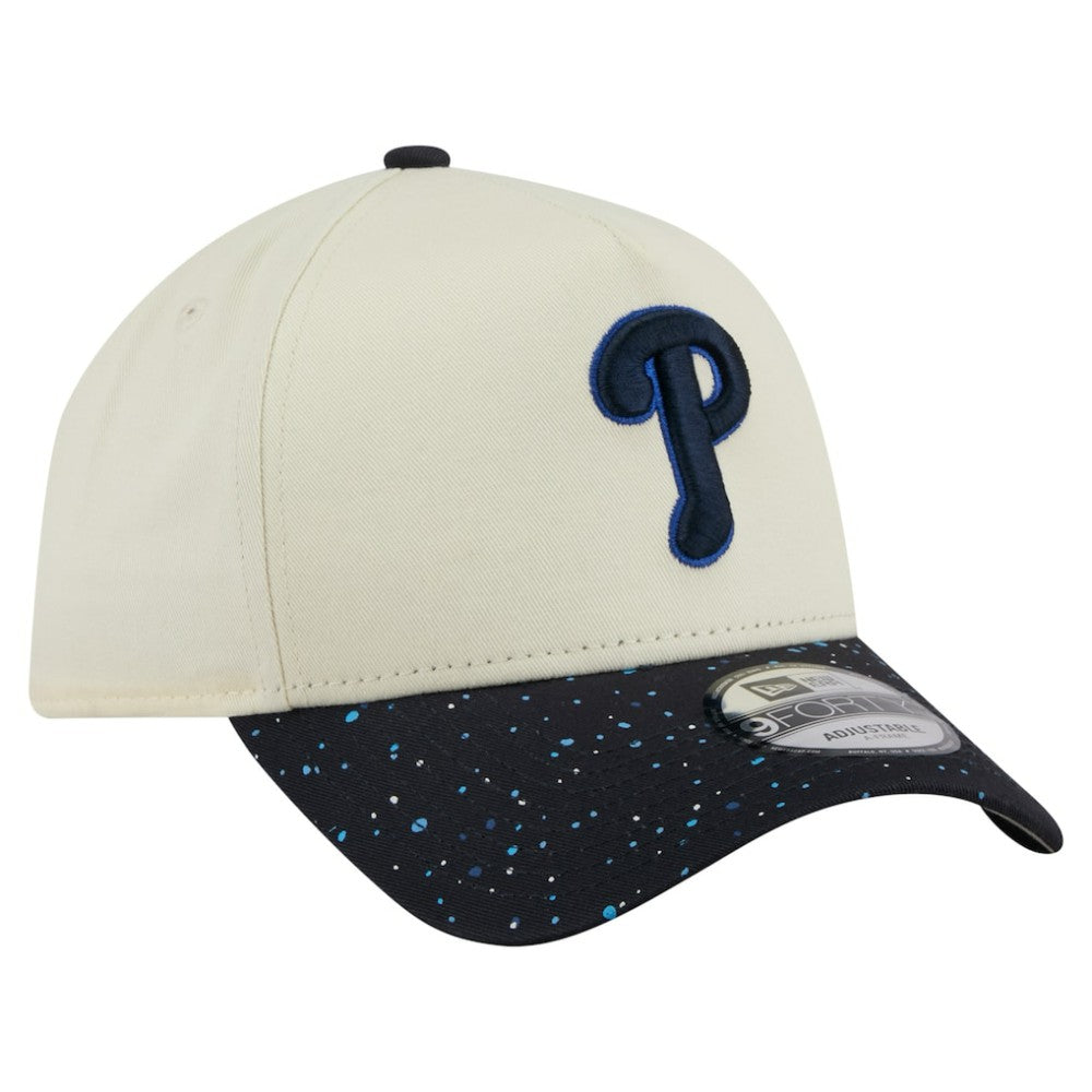 Cream Philadelphia Phillies New Era Speckle A-Frame 9FORTY Adjustable Hat