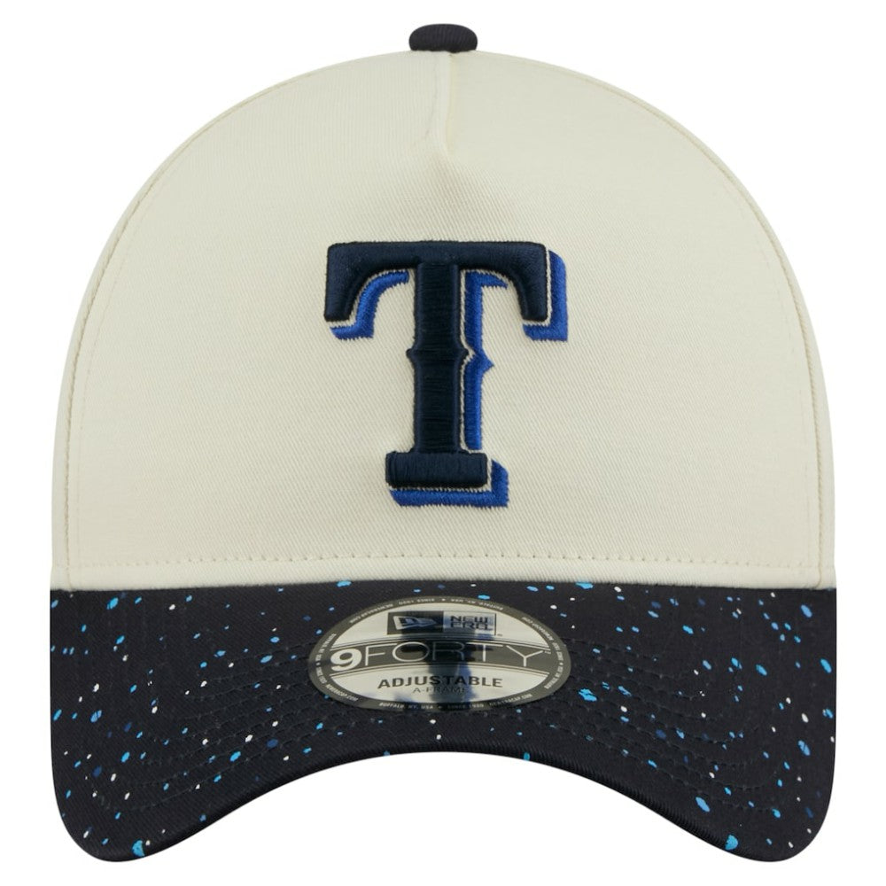 Cream Texas Rangers New Era Speckle A-Frame 9FORTY Adjustable Hat