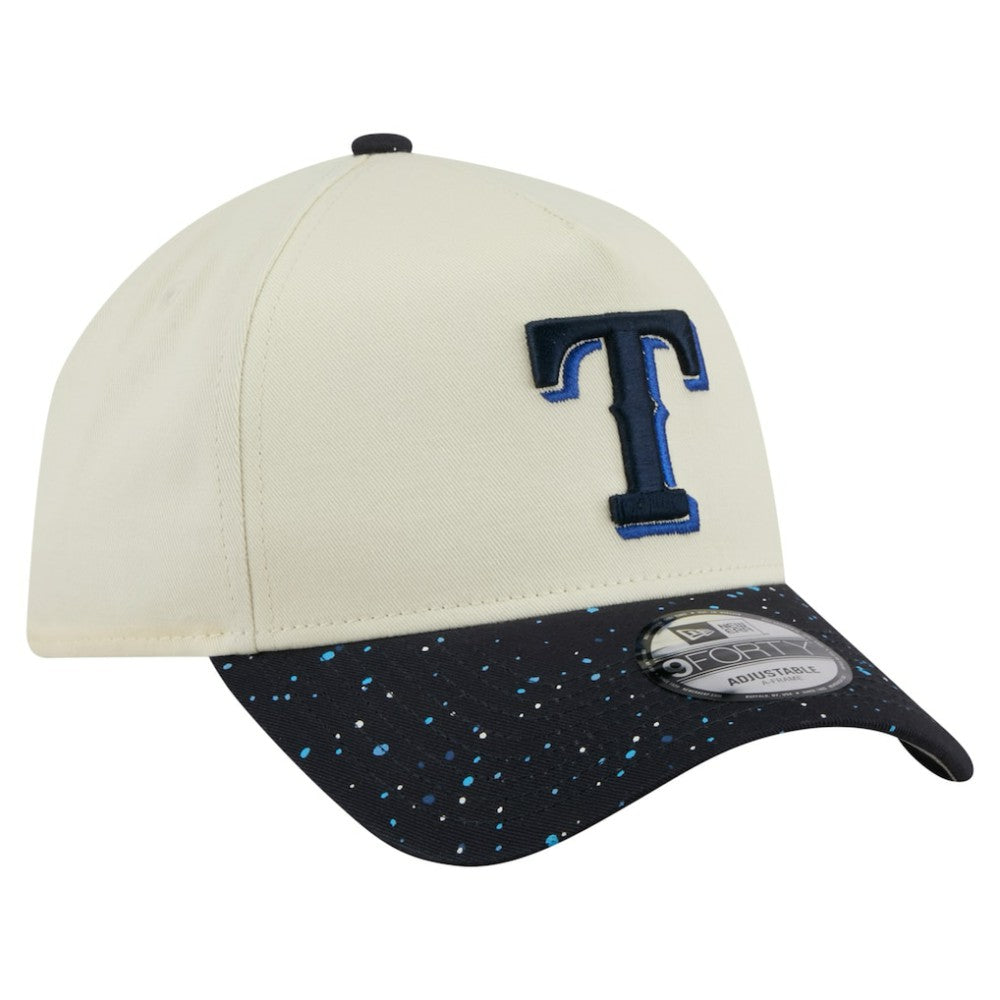 Cream Texas Rangers New Era Speckle A-Frame 9FORTY Adjustable Hat