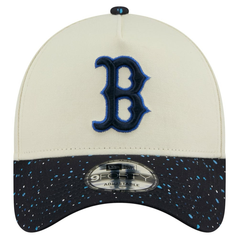 Cream Boston Red Sox New Era Speckle A-Frame 9FORTY Adjustable Hat