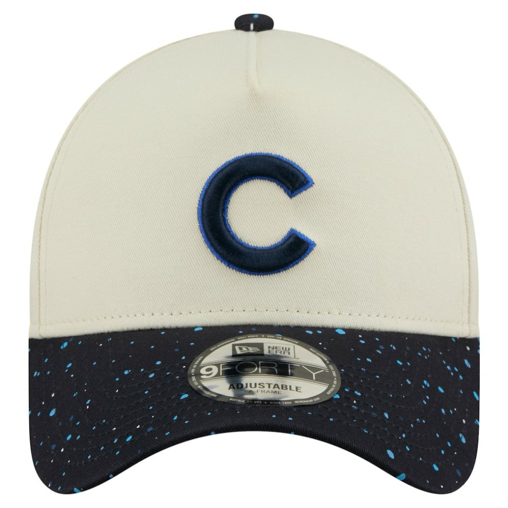 Cream Chicago Cubs New Era Speckle A-Frame 9FORTY Adjustable Hat