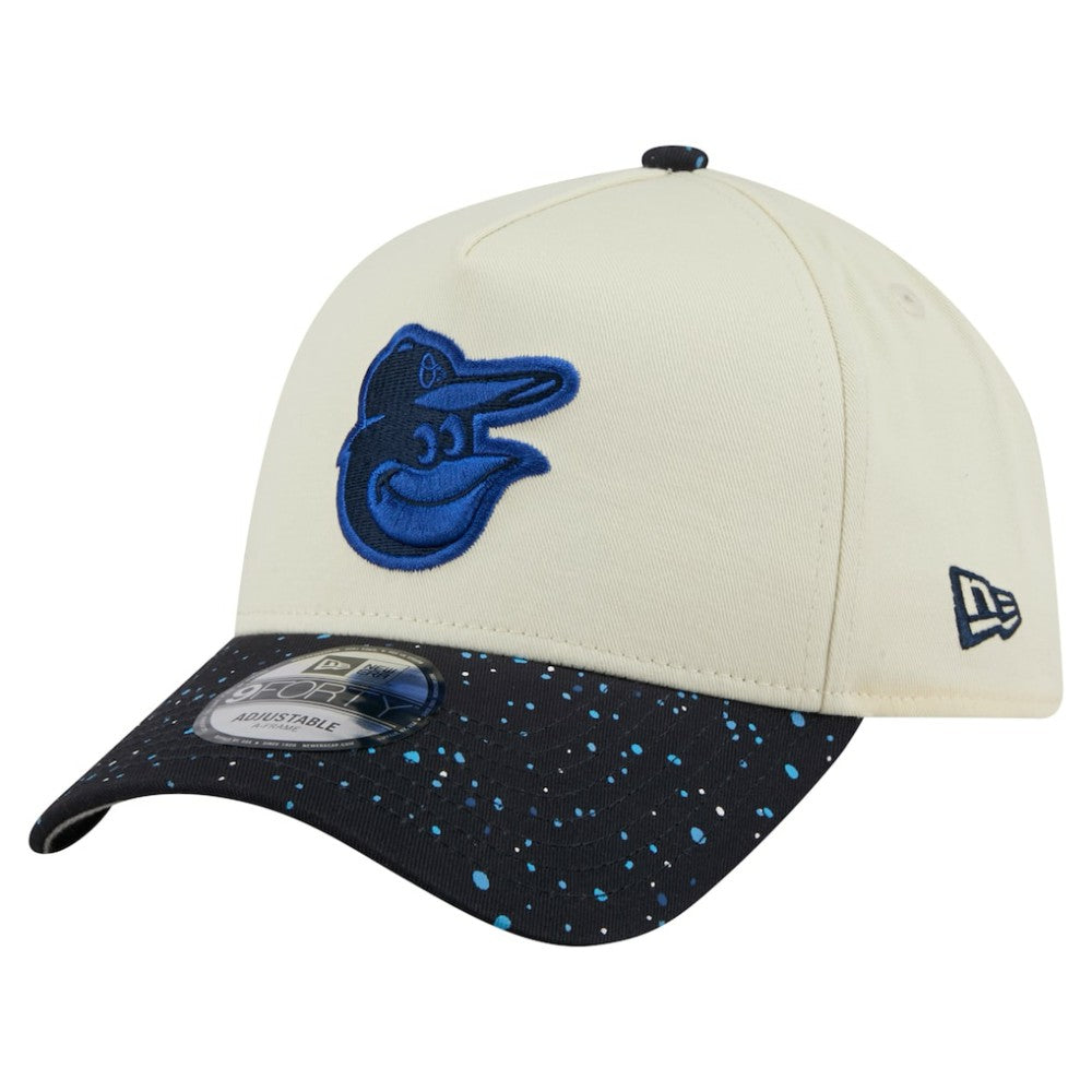 Cream Baltimore Orioles New Era Speckle A-Frame 9FORTY Adjustable Hat