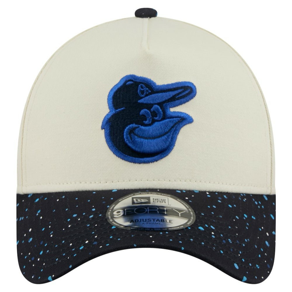 Cream Baltimore Orioles New Era Speckle A-Frame 9FORTY Adjustable Hat