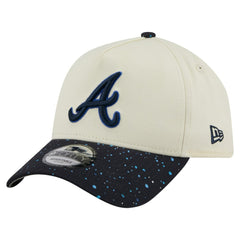 Cream Atlanta Braves New Era Speckle A-Frame 9FORTY Adjustable Hat
