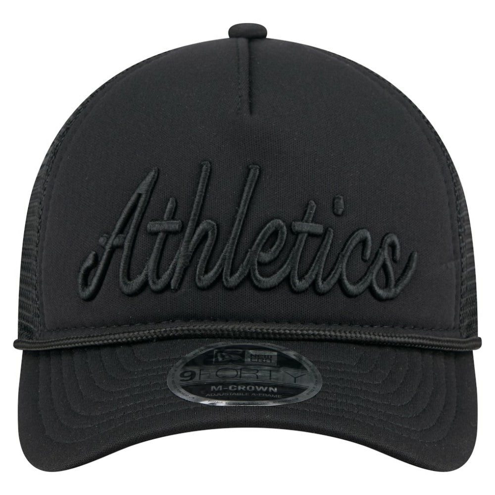 Black Athletics New Era City Initial 9FORTY A-Frame M-Crown Adjustable Trucker Hat