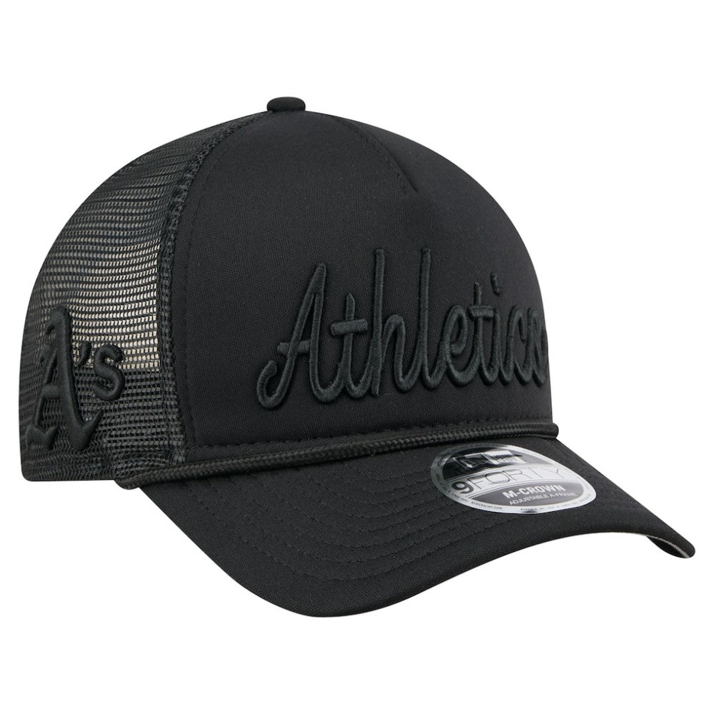 Black Athletics New Era City Initial 9FORTY A-Frame M-Crown Adjustable Trucker Hat