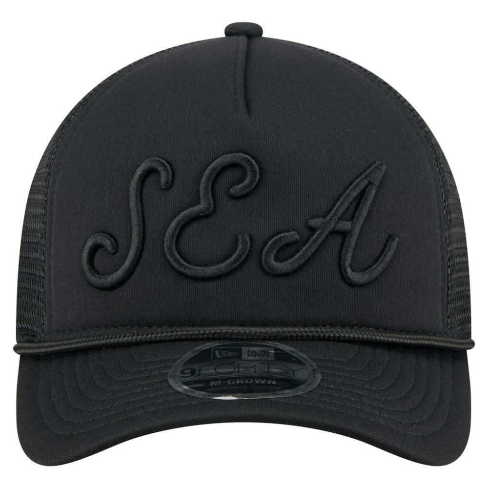 Black Seattle Mariners New Era City Initial 9FORTY A-Frame M-Crown Adjustable Trucker Hat