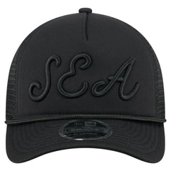 Black Seattle Mariners New Era City Initial 9FORTY A-Frame M-Crown Adjustable Trucker Hat