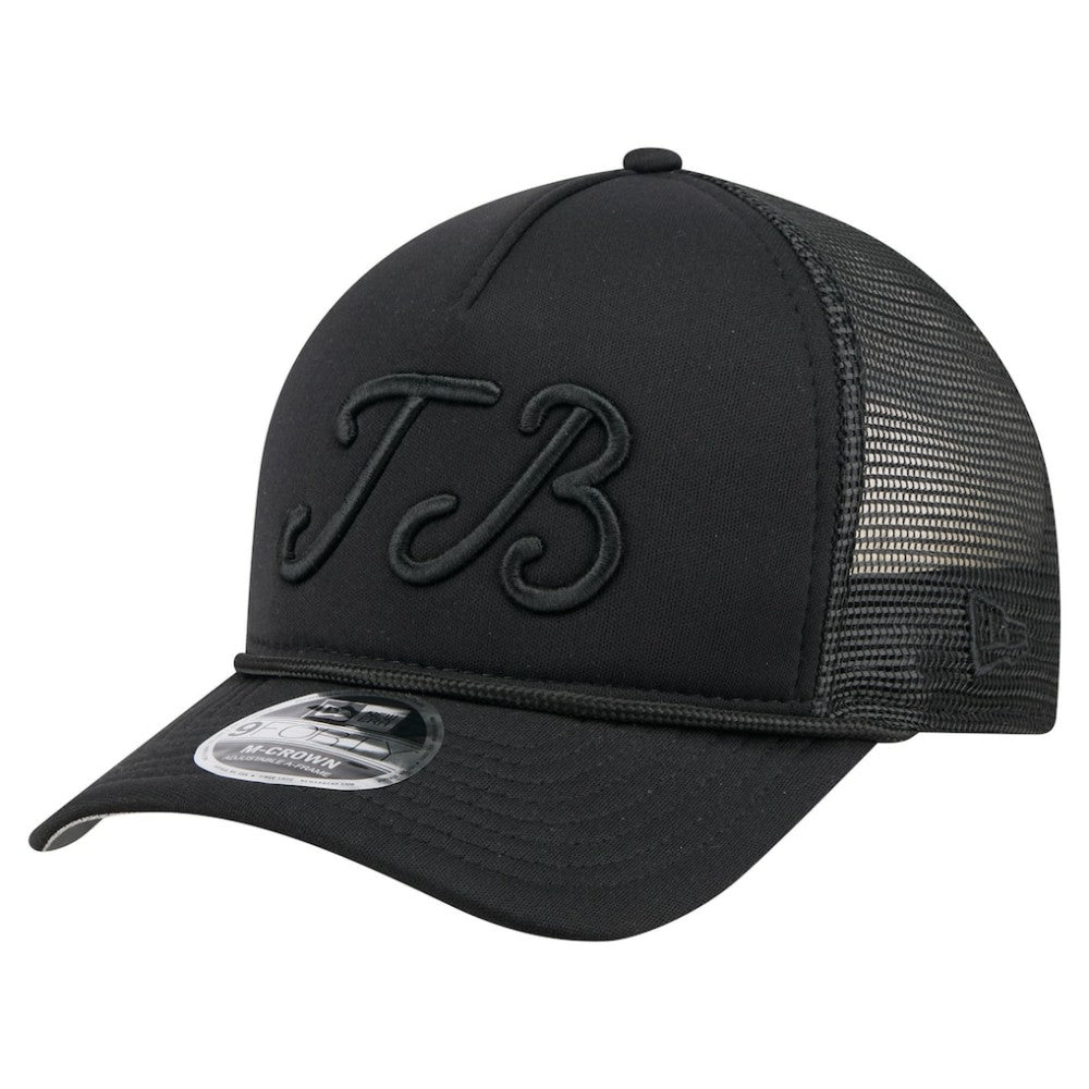 Black Tampa Bay Rays New Era City Initial 9FORTY A-Frame M-Crown Adjustable Trucker Hat