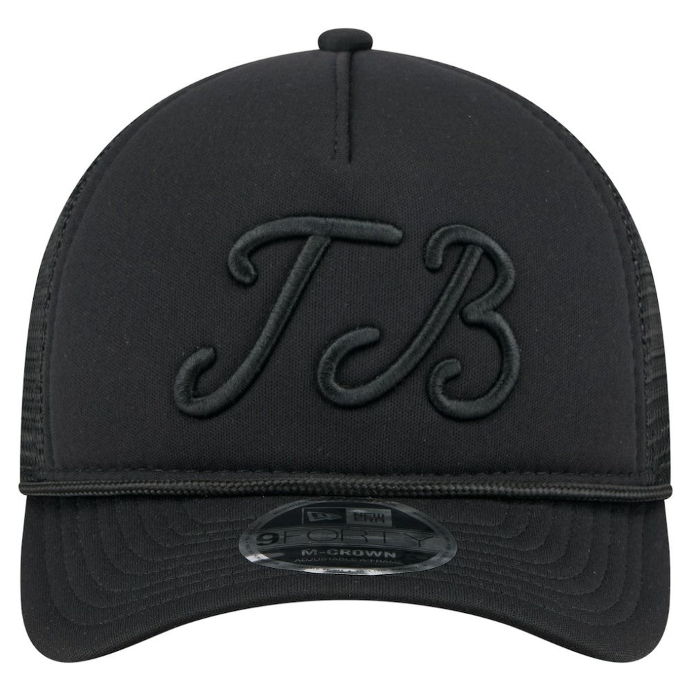 Black Tampa Bay Rays New Era City Initial 9FORTY A-Frame M-Crown Adjustable Trucker Hat