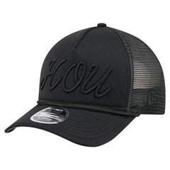Black Houston Astros New Era City Initial 9FORTY A-Frame M-Crown Adjustable Trucker Hat