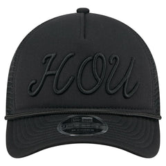 Black Houston Astros New Era City Initial 9FORTY A-Frame M-Crown Adjustable Trucker Hat