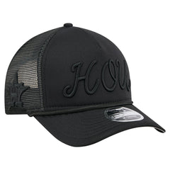 Black Houston Astros New Era City Initial 9FORTY A-Frame M-Crown Adjustable Trucker Hat