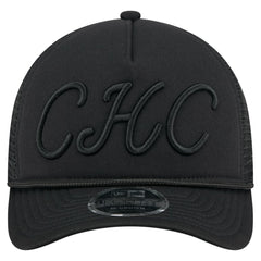 Black Chicago Cubs New Era City Initial 9FORTY A-Frame M-Crown Adjustable Trucker Hat