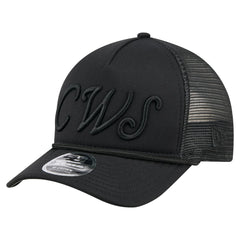 Black Chicago White Sox New Era City Initial 9FORTY A-Frame M-Crown Adjustable Trucker Hat
