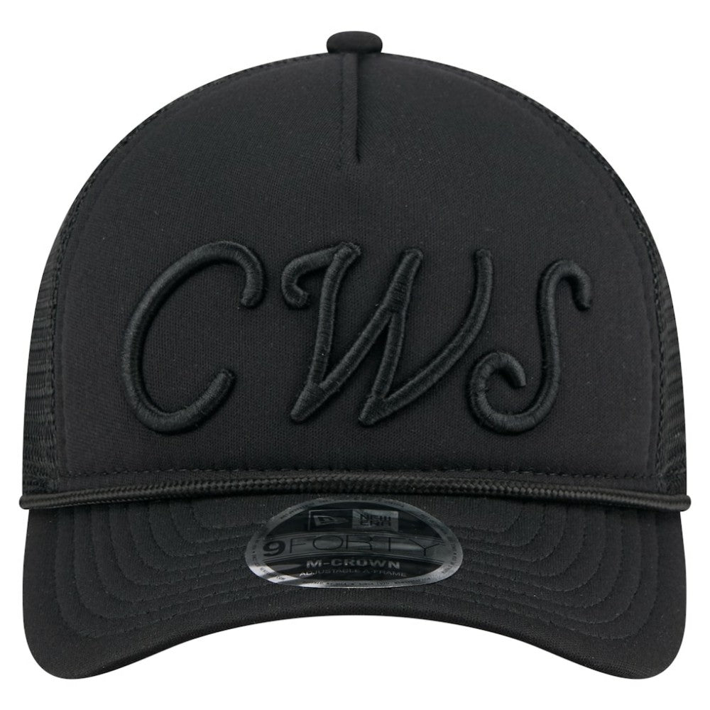 Black Chicago White Sox New Era City Initial 9FORTY A-Frame M-Crown Adjustable Trucker Hat