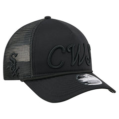 Black Chicago White Sox New Era City Initial 9FORTY A-Frame M-Crown Adjustable Trucker Hat