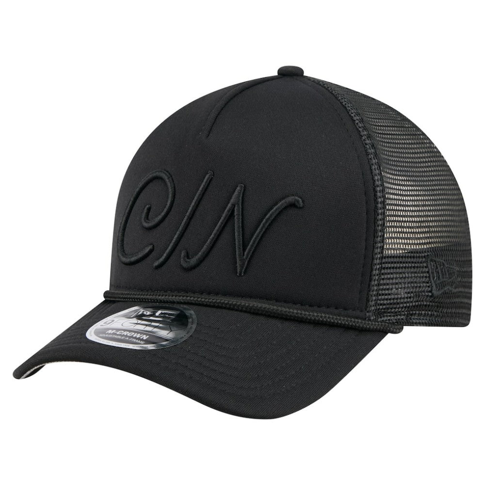 Black Cincinnati Reds New Era City Initial 9FORTY A-Frame M-Crown Adjustable Trucker Hat