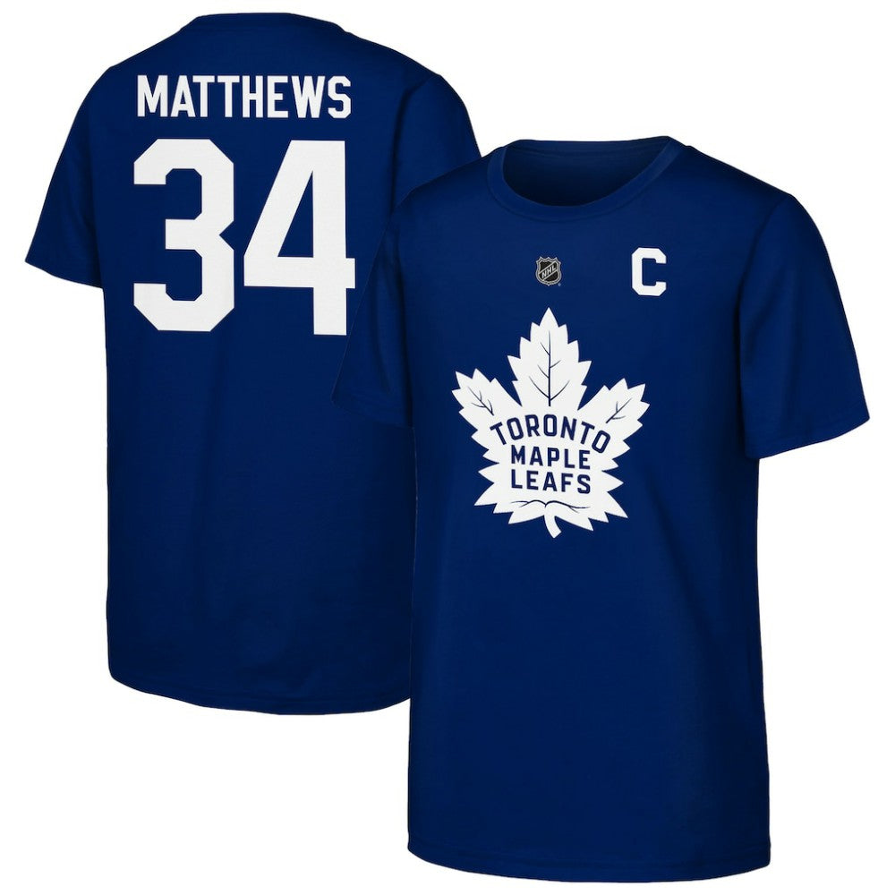 NHL Auston Matthews Toronto Maple Leafs Outerstuff Youth Player Name & Number T-Shirt